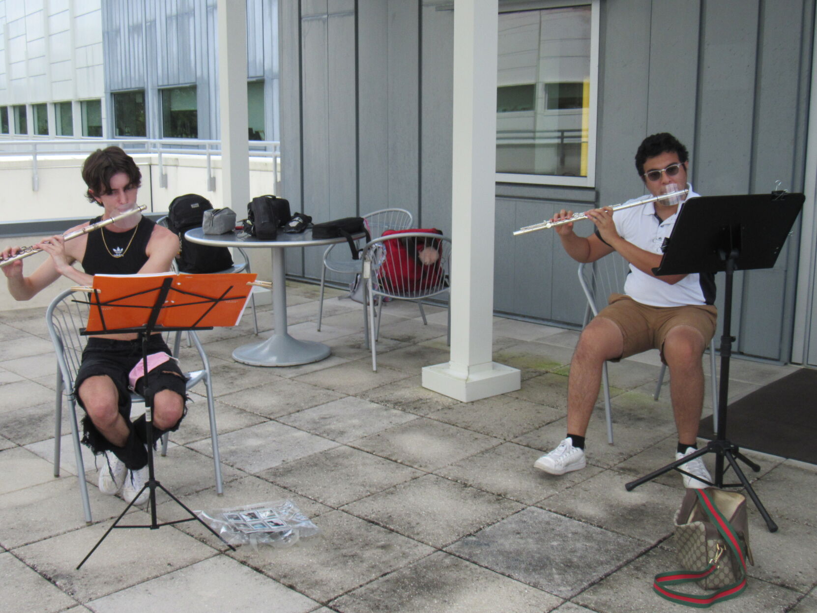 UCF music ensembles are now rehearsing outdoors